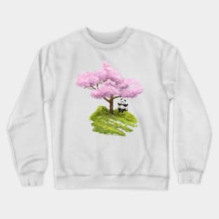 Panda on the tree swing Crewneck Sweatshirt